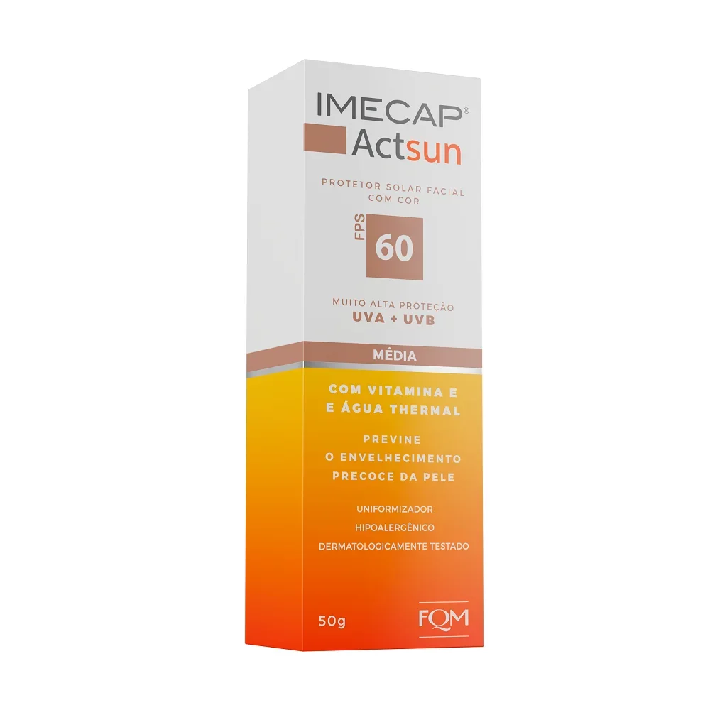 Embalagem Imecap Actsun FPS 60 Facial Cor Média